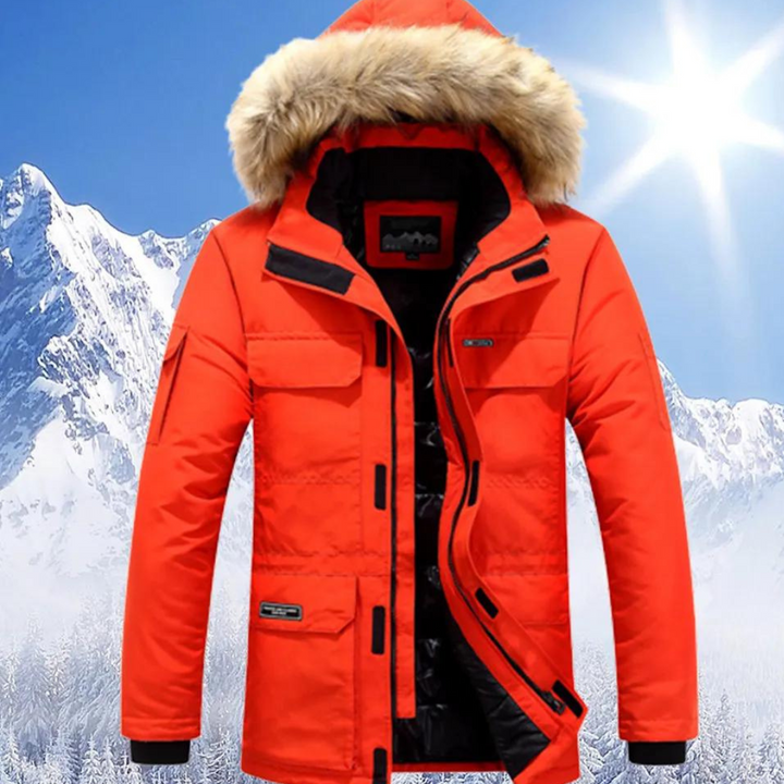 Mens Hooded Winter Jacket Warm Insulated Fit