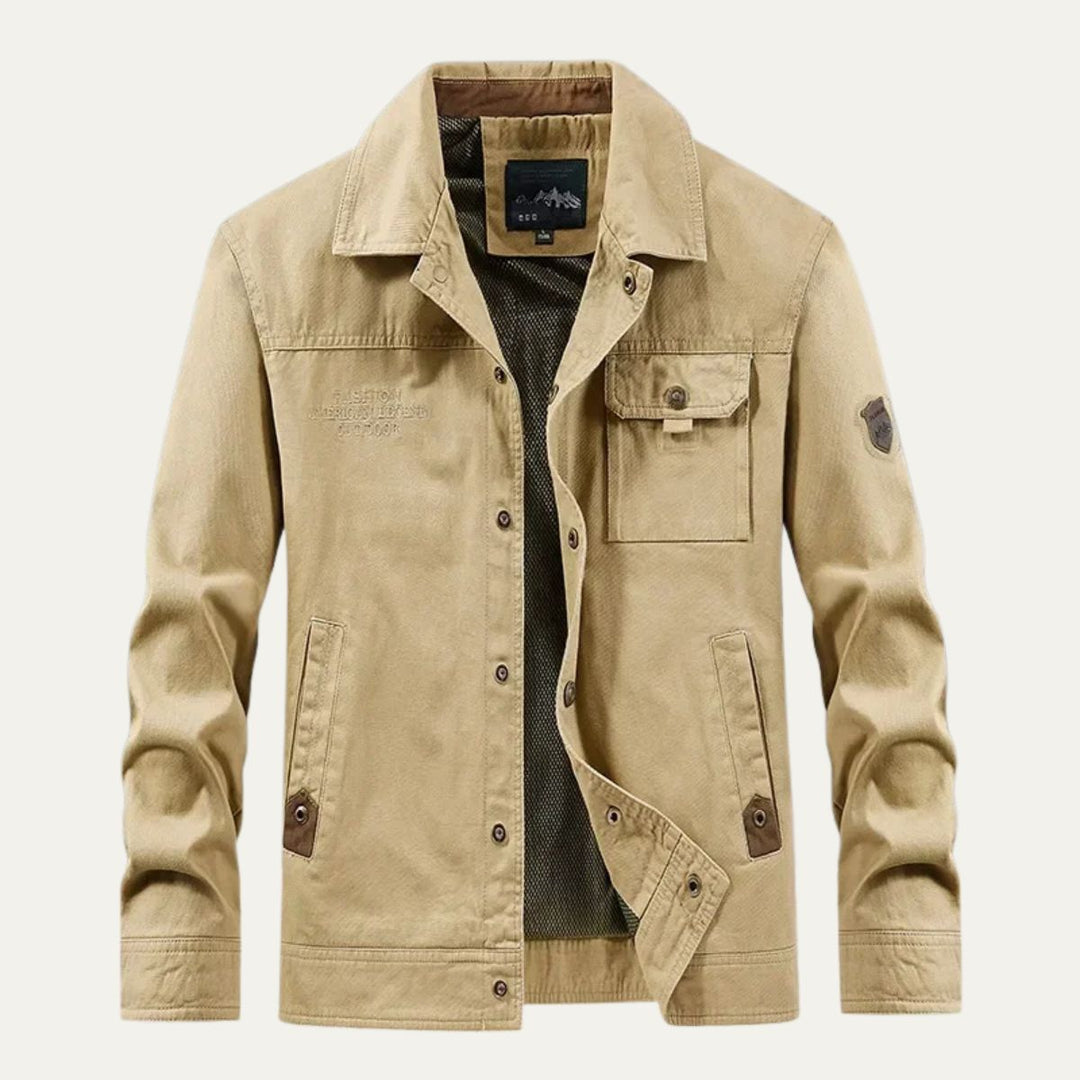 Mens Field Jacket with Embroidered Patch Detail