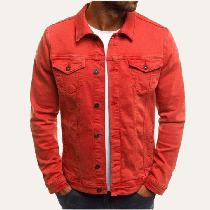 Mens Jacket Suede Style Button Front Stand Collar