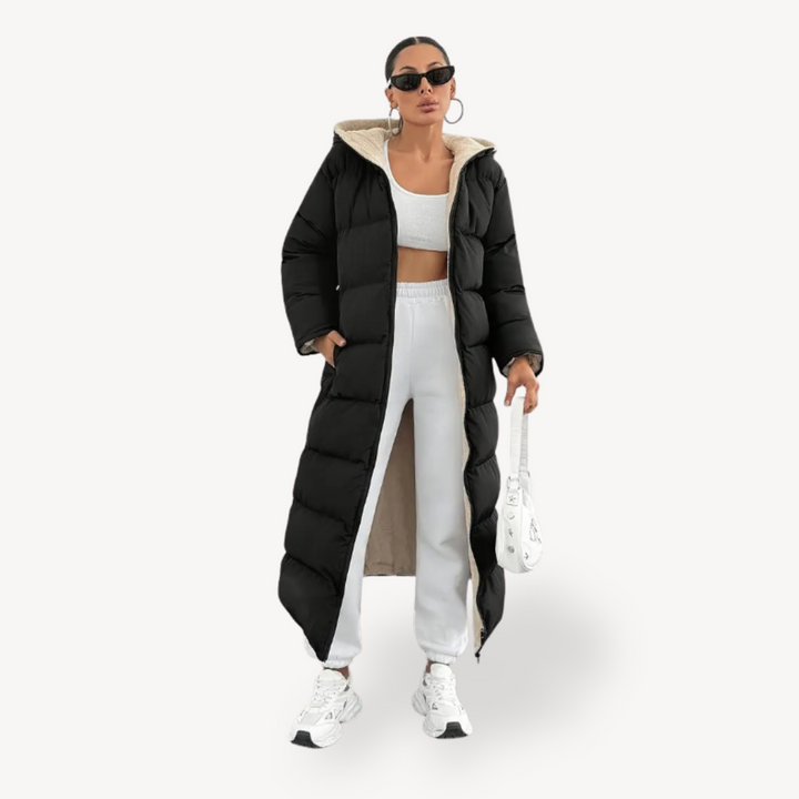 Womens Hooded Puffer Coat Insulated Warm Fit