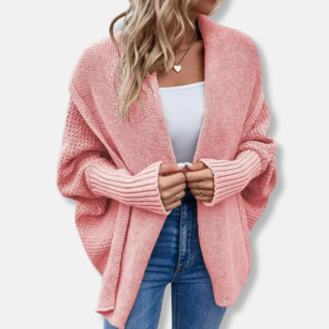 Womens Oversized Cardigan Chunky Knit Ribbed Cuffs