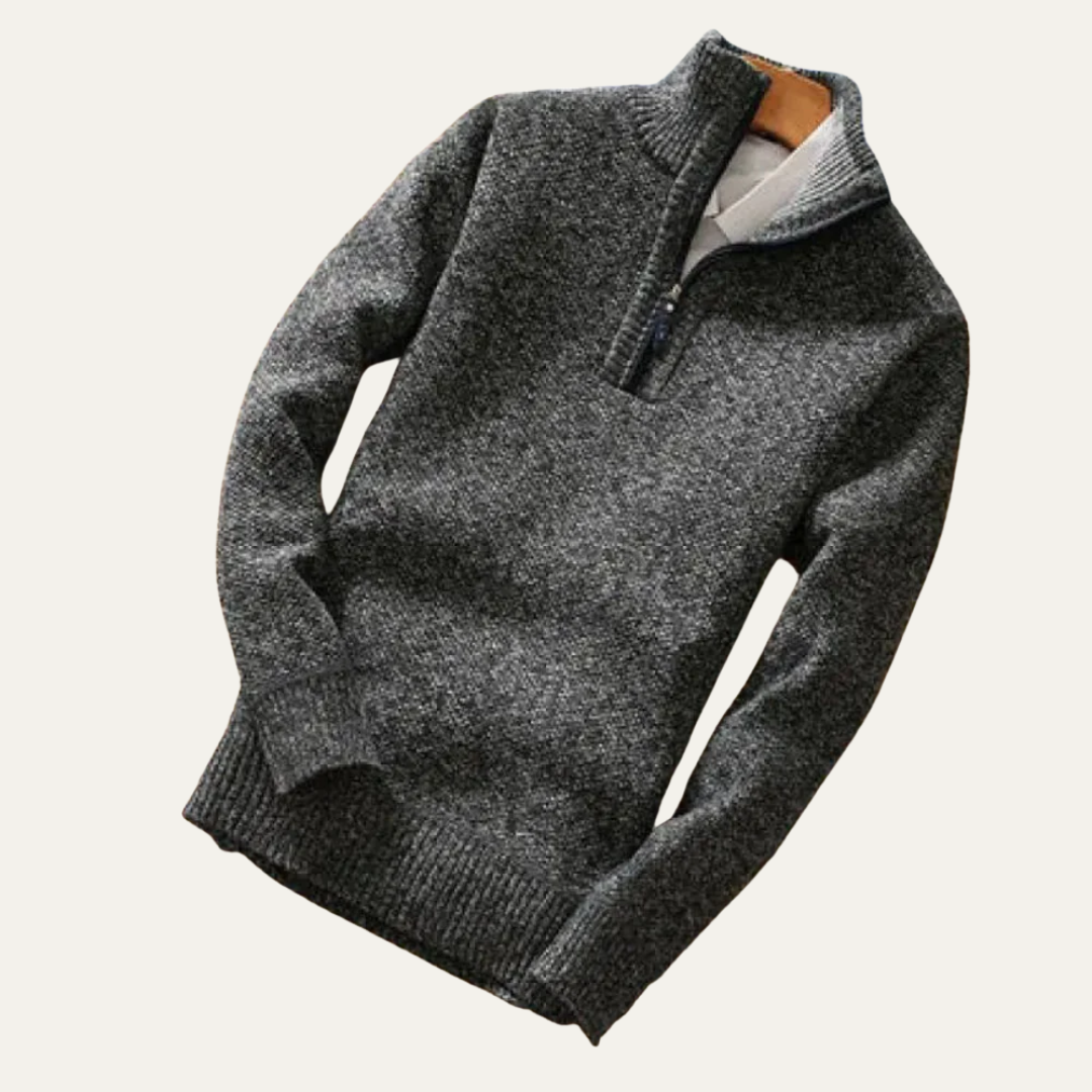 Mens Mock Neck Sweater Quarter Zip Knit