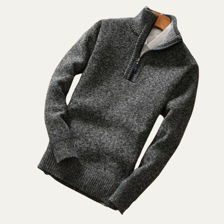 Mens Mock Neck Sweater Quarter Zip Knit