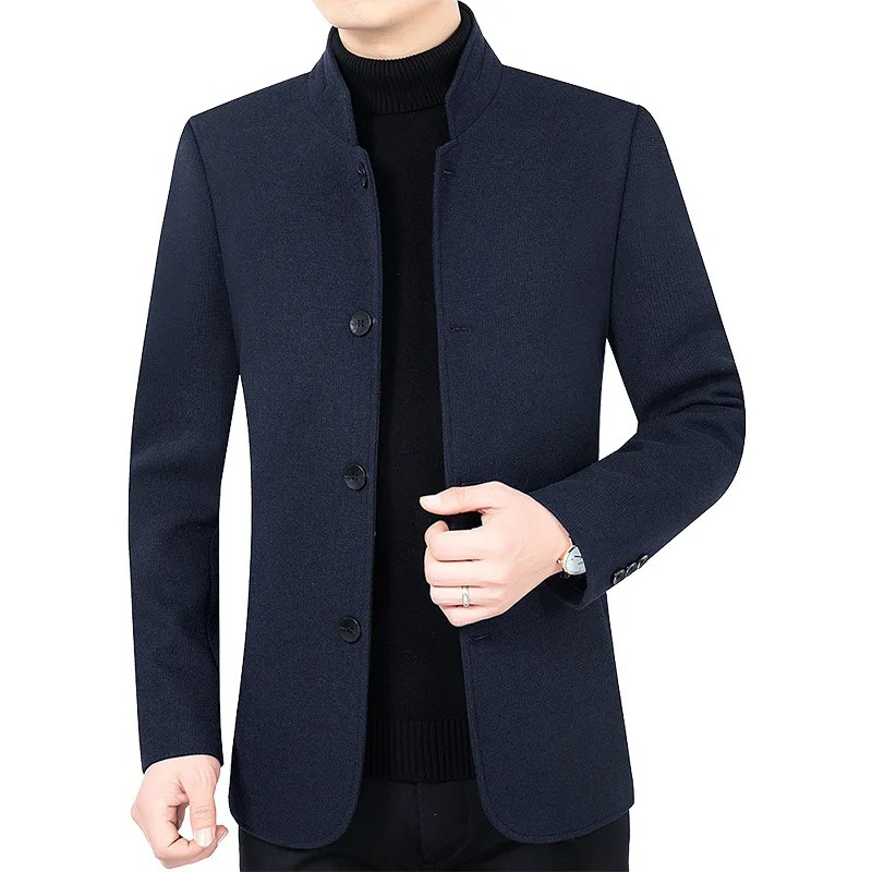 Mens Slim Fit Blazer Four-Button Front Classic Style