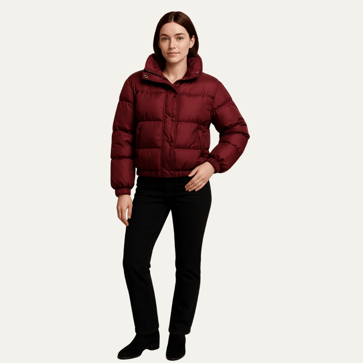 Womens Cropped Puffer Jacket Boxy Fit