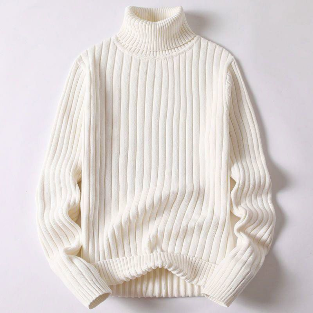 Mens Ribbed Turtleneck Sweater Oversized Fit