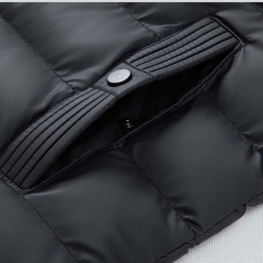 Mens Quilted Jacket with Hood Outerwear