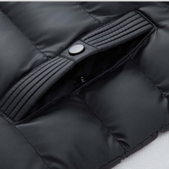 Mens Quilted Jacket with Hood Outerwear
