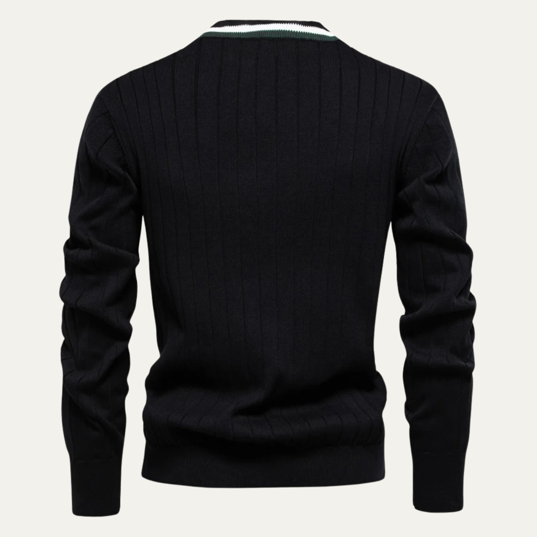 Mens Slim Fit V-Neck Cotton Knit Cardigan