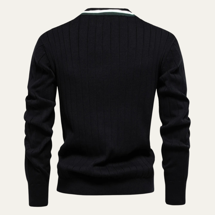 Mens Slim Fit V-Neck Cotton Knit Cardigan