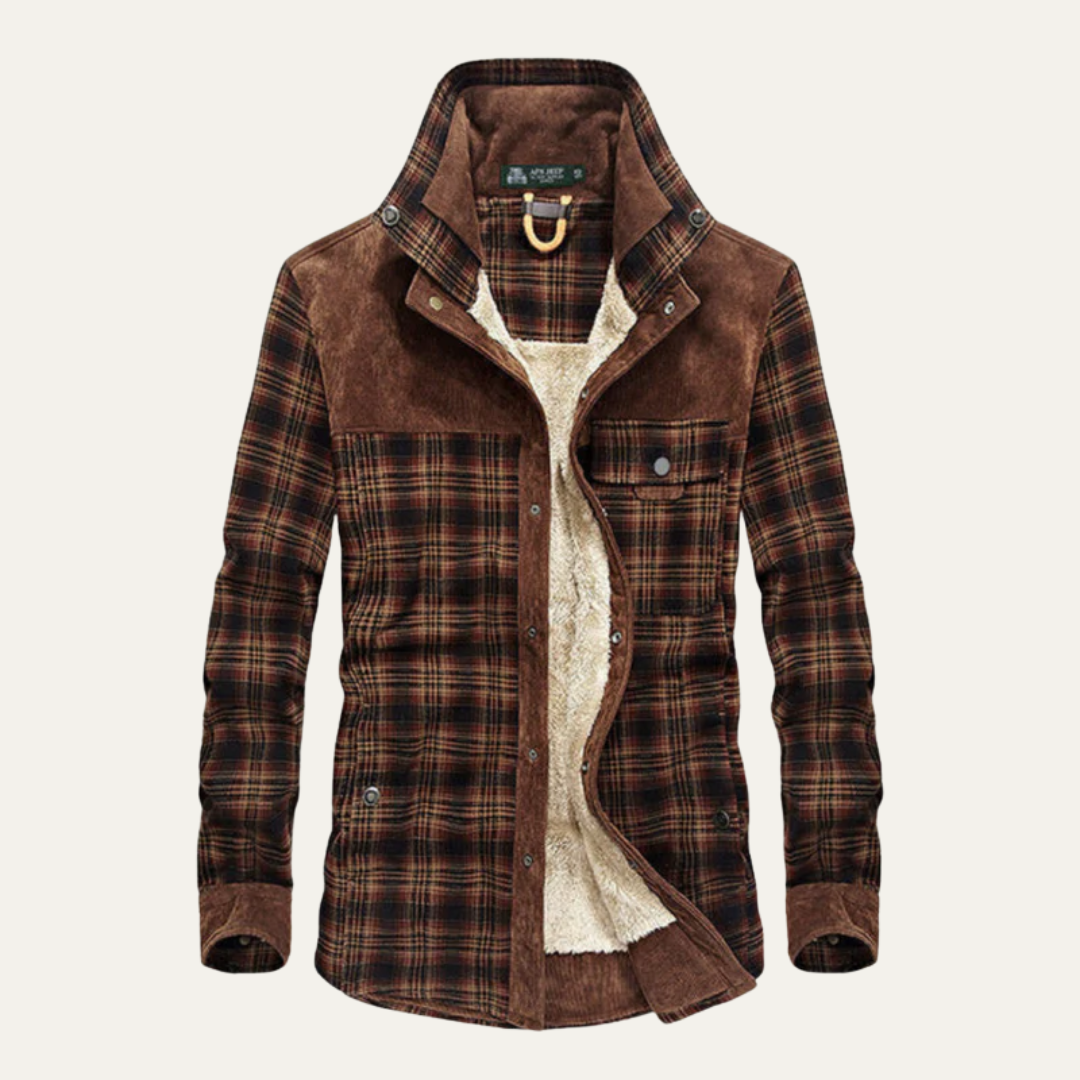 Mens Flannel Shirt Jacket Sherpa Lined Relaxed Fit