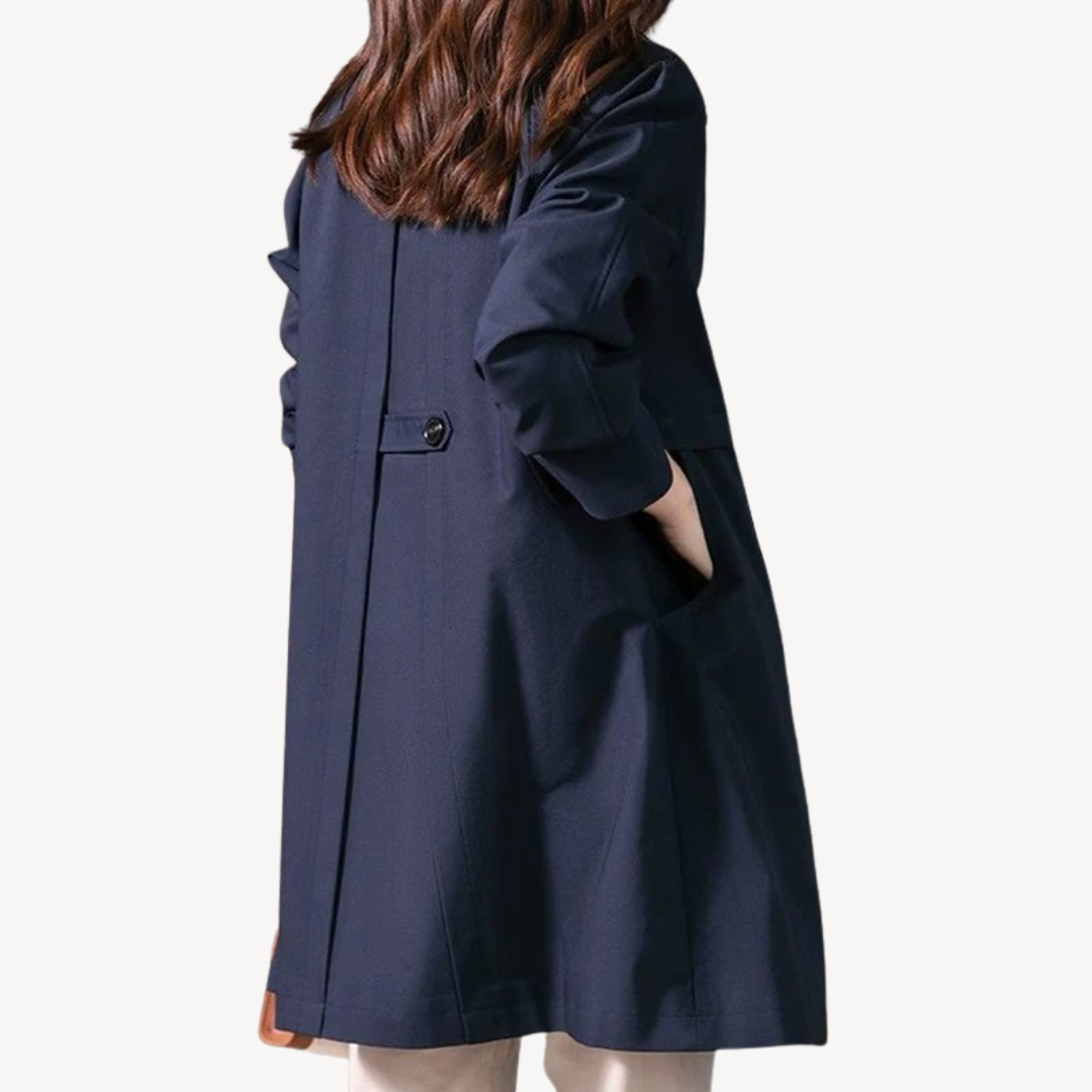 Womens Button-Front Coat Classic Fit