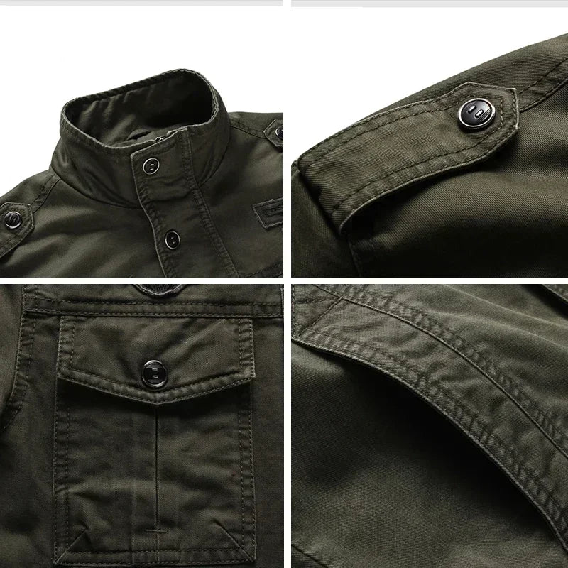 Mens Military Jacket Rugged Style Regular Fit
