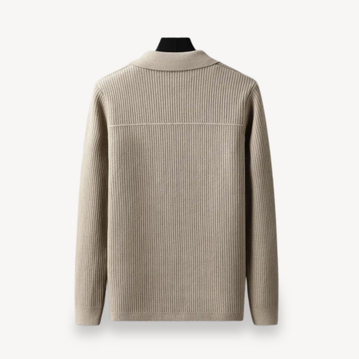Mens Ribbed Knit Cardigan Relaxed Fit