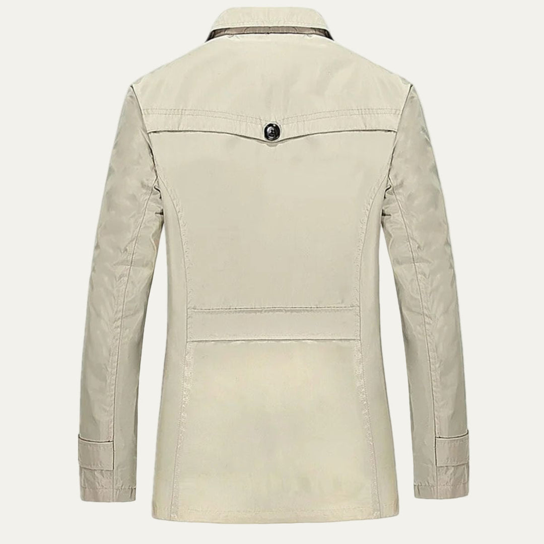Mens Trench Coat Single Breasted Mid Length