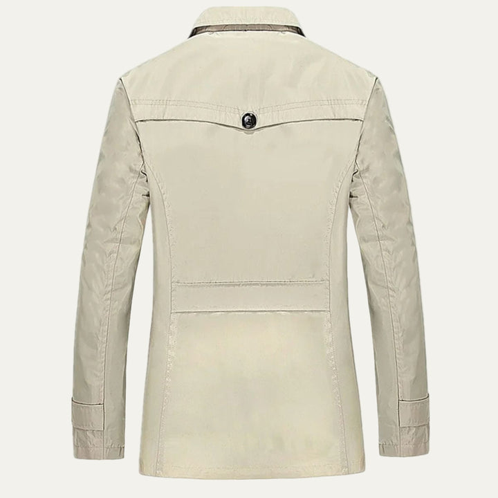 Mens Trench Coat Single Breasted Mid Length
