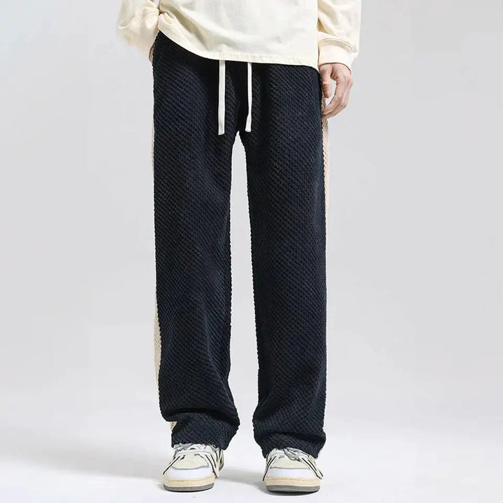 Mens Jogging Pants Embossed Corduroy Relaxed Fit