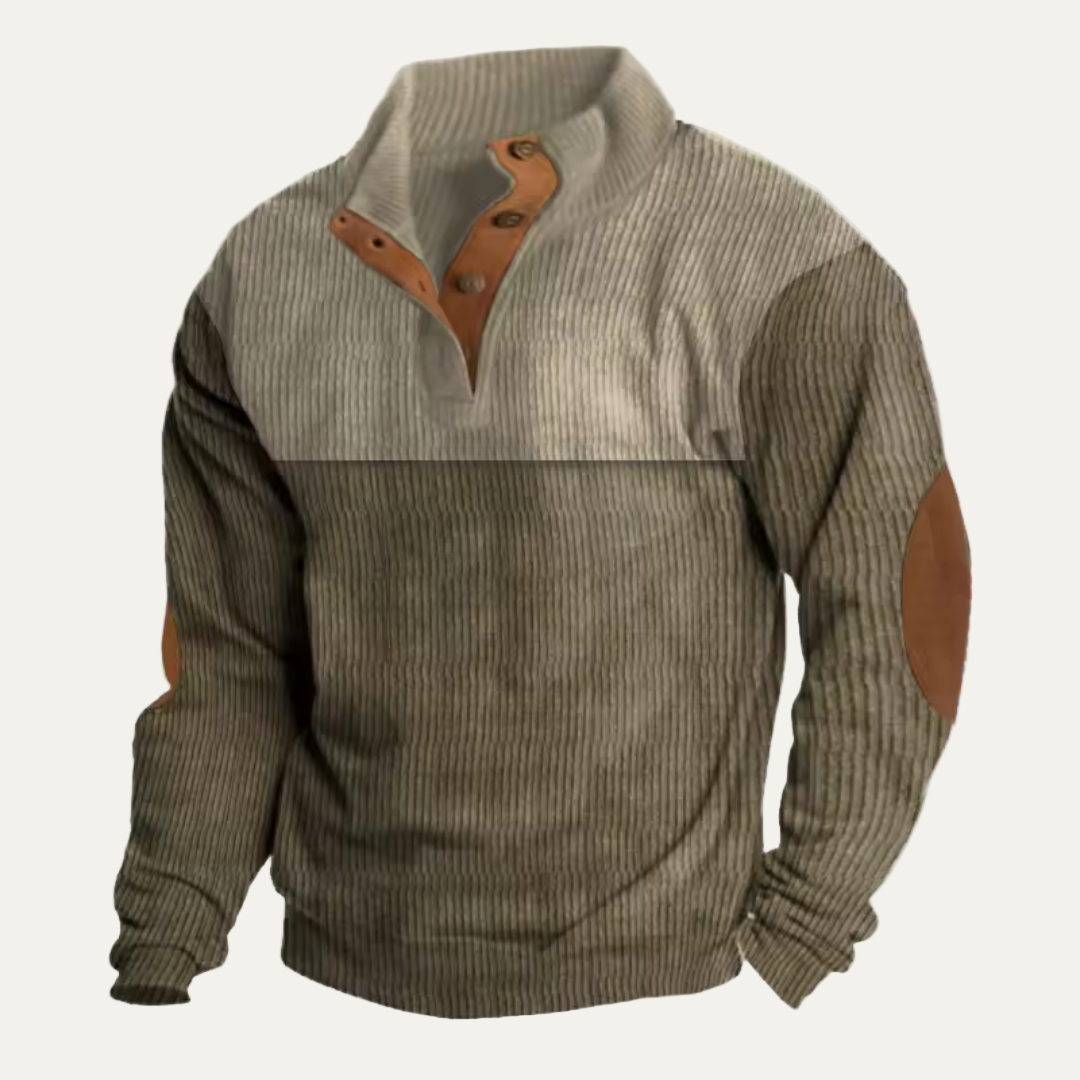 Mens Casual Knit Sweater Hoodie Loose Fit Buckle Neck