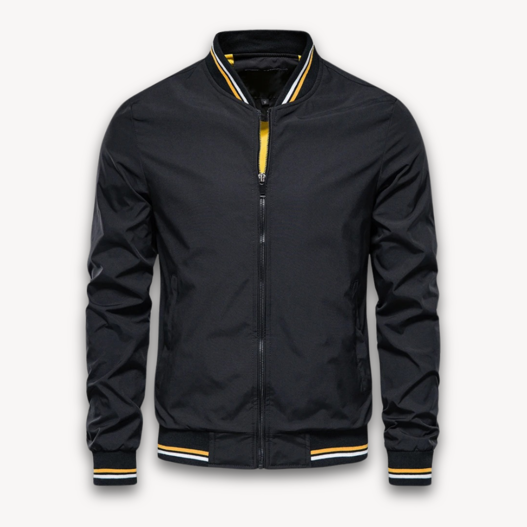 Mens Bomber Jacket Lightweight Polyester Zip-Up Windbreaker