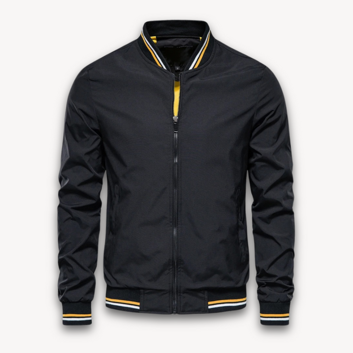 Mens Bomber Jacket Lightweight Polyester Zip-Up Windbreaker