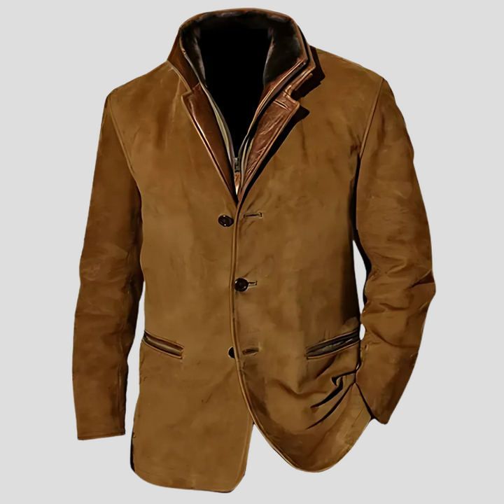 Mens Jacket with Contrast Collar Retro Style