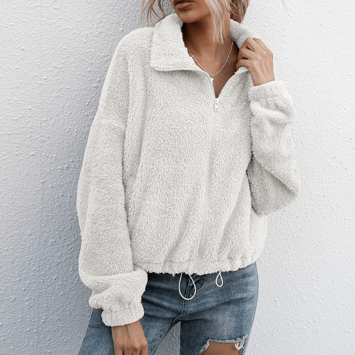 Unisex Casual Jacket with Zip-Up Warm Fleece
