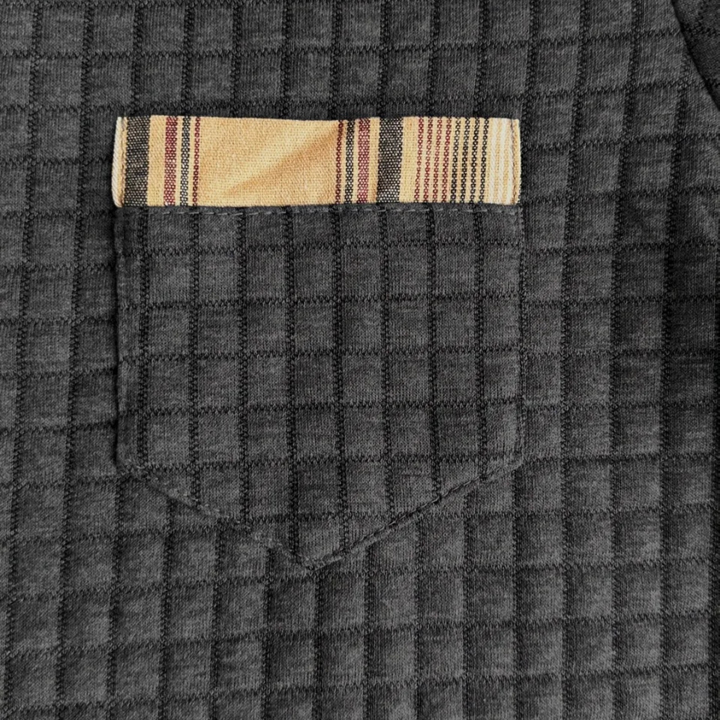 Mens Casual Polo Jumper Waffle Knit