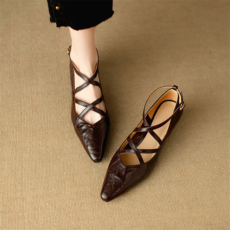 Womens Genuine Leather Heels Classic Fit