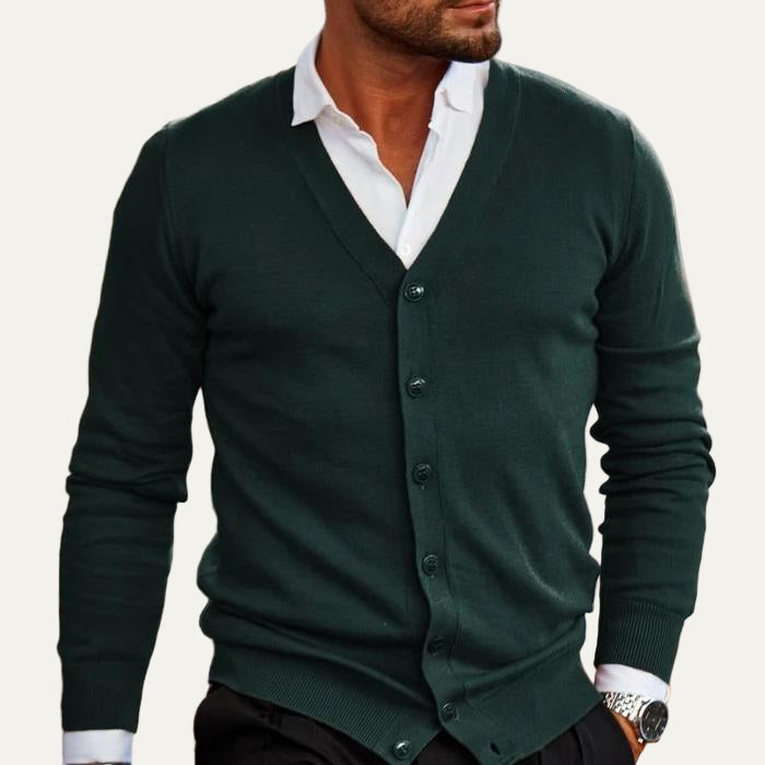 Mens Cardigan Knit Button Front Classic Fit