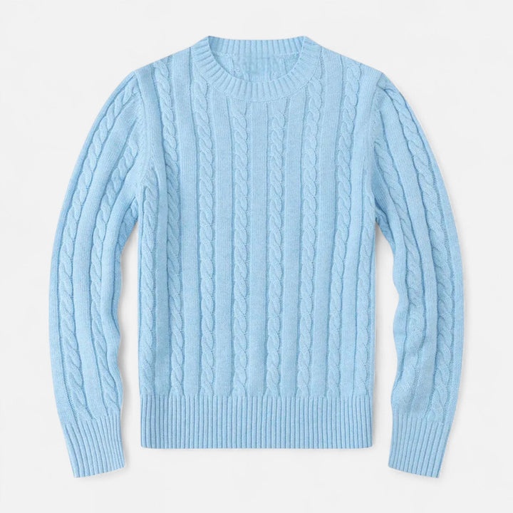 Mens Cotton Knit Sweater with Round Neck Classic Fit