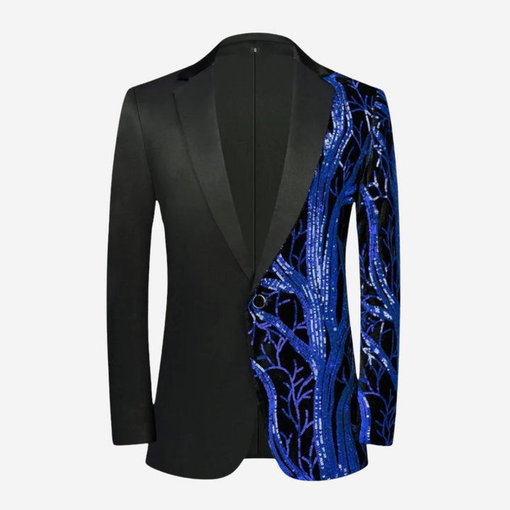 Mens Performance Blazer with Sequin Wave Pattern