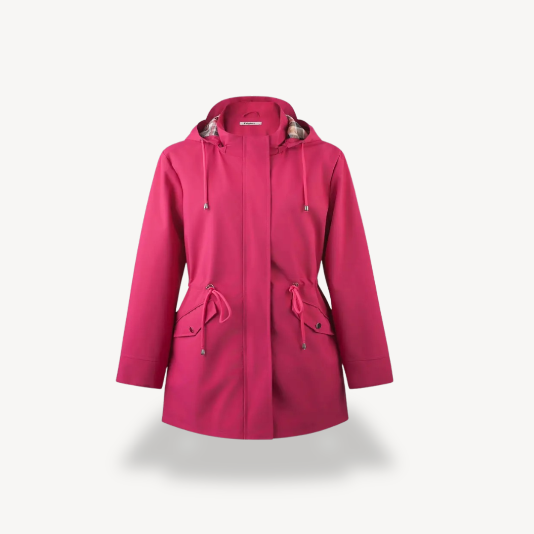 Womens Waterproof Rain Jacket with Hood Relaxed Fit
