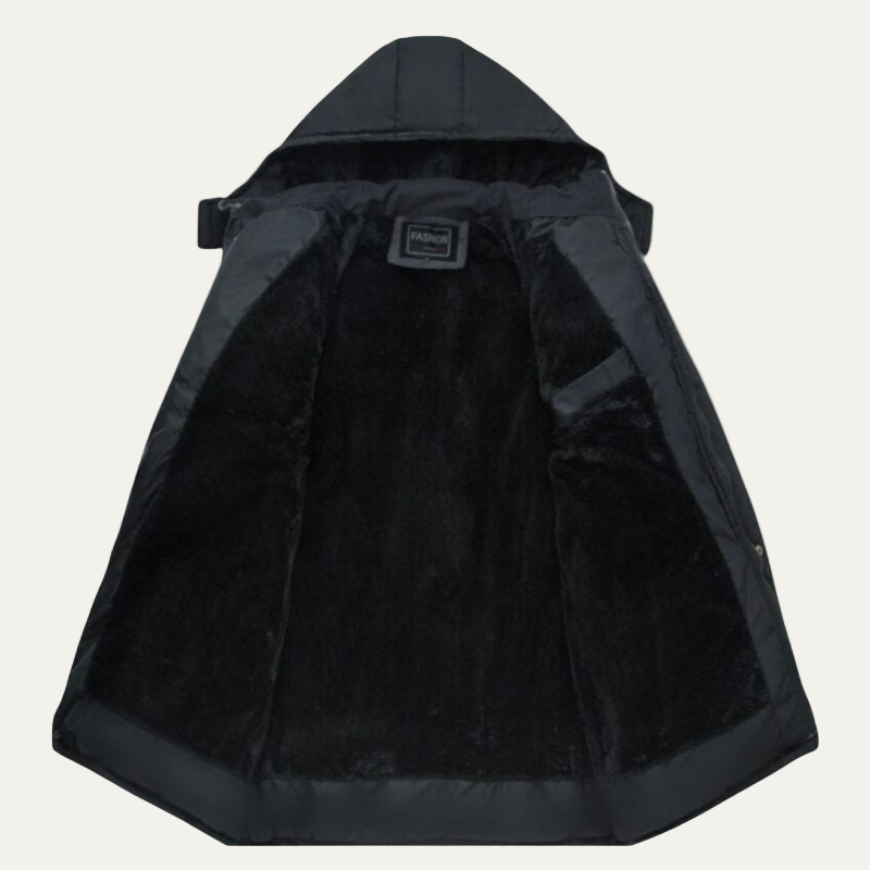 Mens Puffer Jacket with Padding Structured Fit Detachable Hood