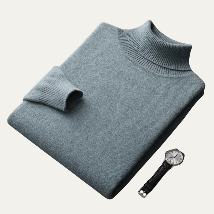 Mens Turtleneck Sweater Fine Gauge Fitted