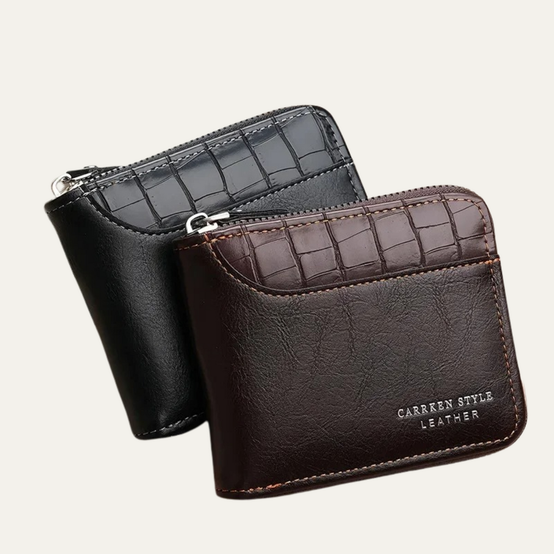 Mens Leather Coin Purse Wallet Compact Slim Design