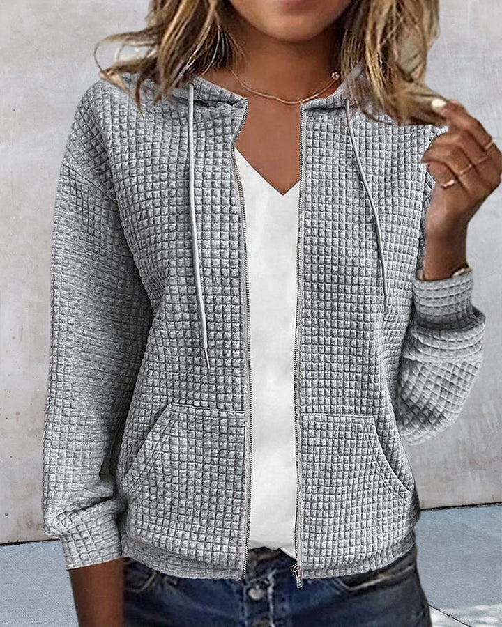 Womens Zip Hooded Sweatshirt Comfortable Fit - BritishMode