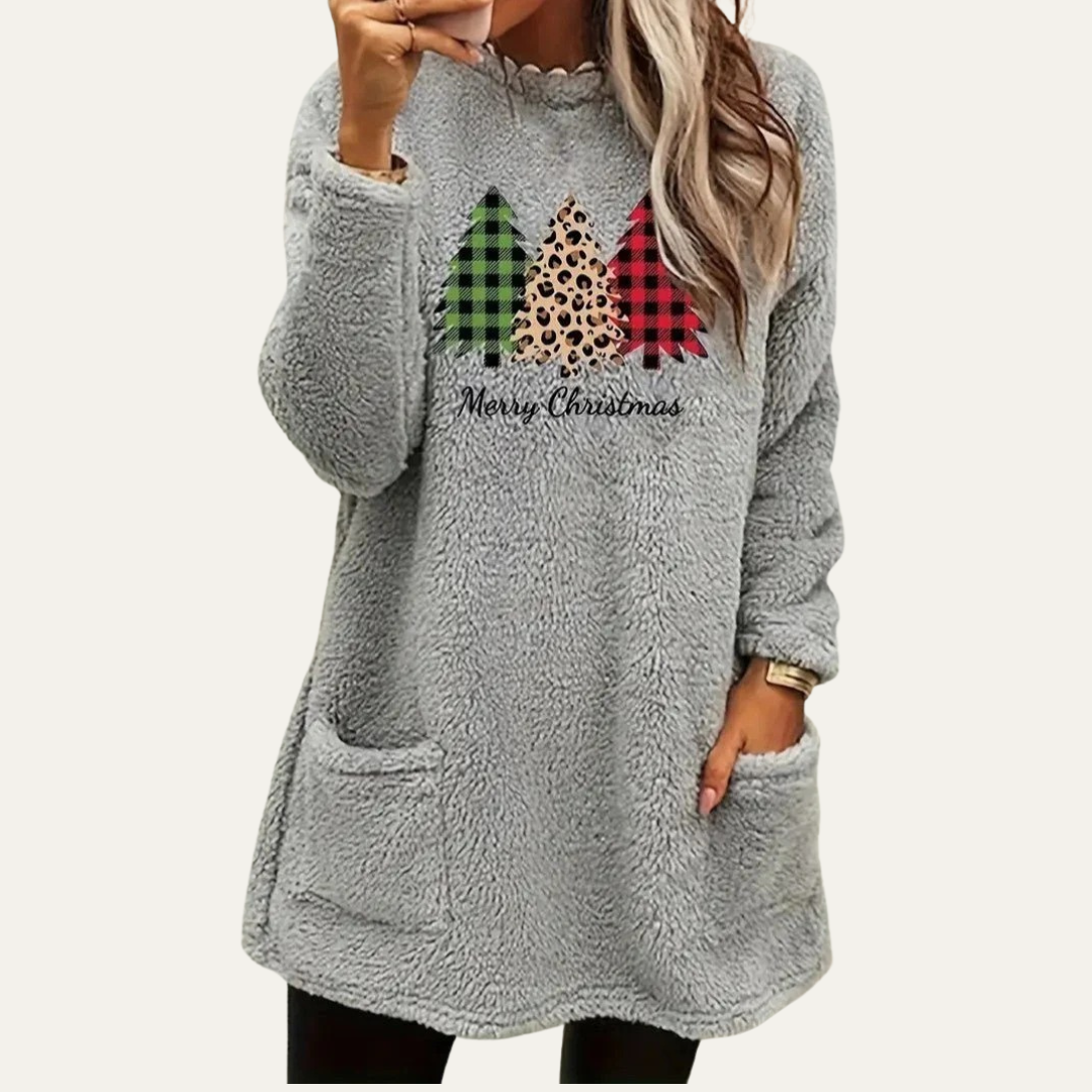 Womens Sherpa Lounge Top Fuzzy Soft Relaxed Fit