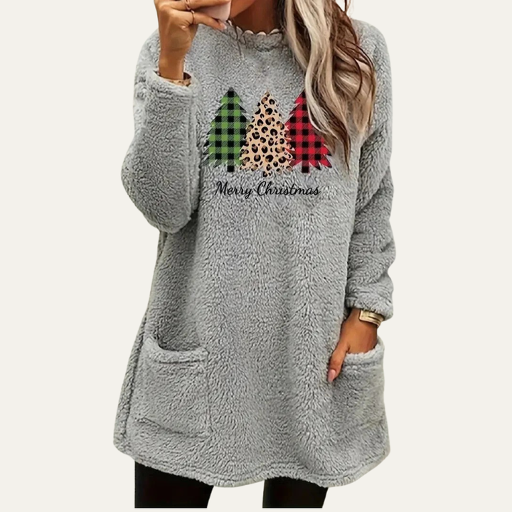 Womens Sherpa Lounge Top Fuzzy Soft Relaxed Fit