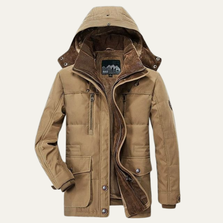 Mens Utility Parka Fleece Lined Hooded