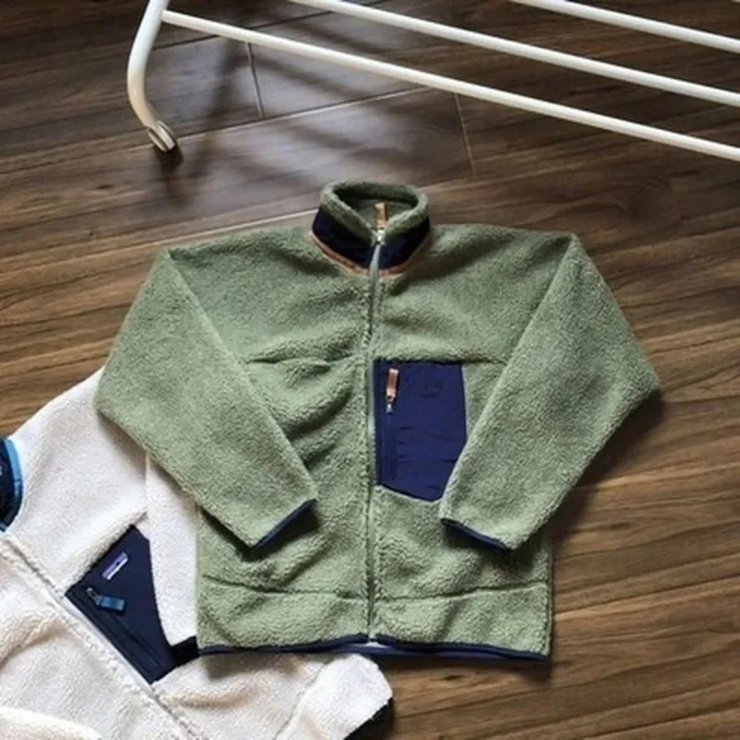 Mens Sherpa Fleece Jacket Full Zip Teddy Style