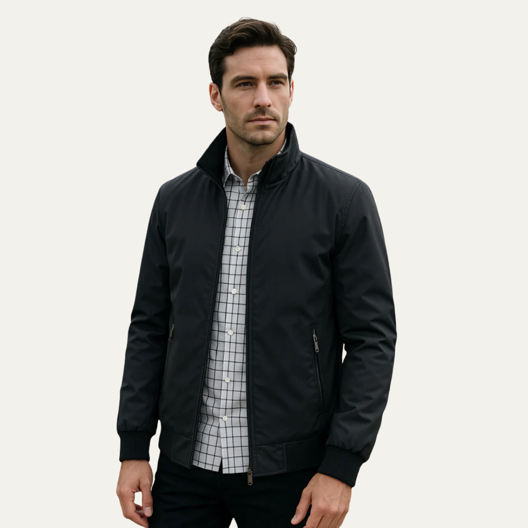 Mens Harrington Jacket with Zip Contemporary Style