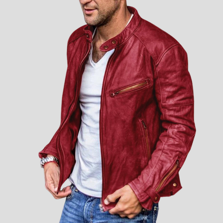 Mens Stand-Collar Jacket Lightweight Modern Fit