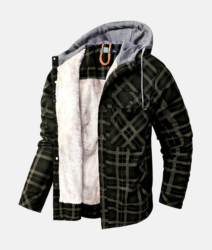 Mens Flannel Jacket Warm Insulated Winter