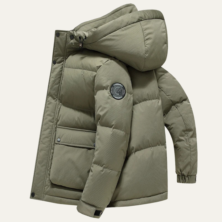 Mens Down Puffer Jacket Waterproof Hooded Insulated