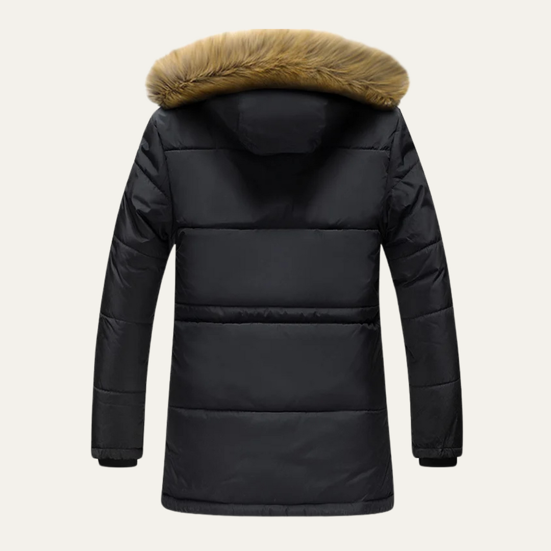 Mens Waterproof Padded Parka Jacket Warm Insulated