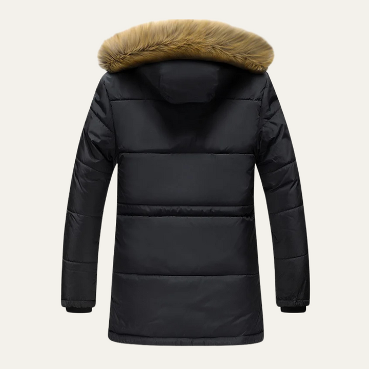 Mens Waterproof Padded Parka Jacket Warm Insulated