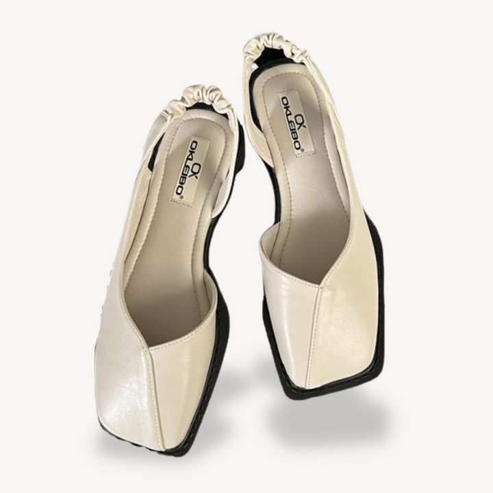 Womens Leather Sandals Square Toe