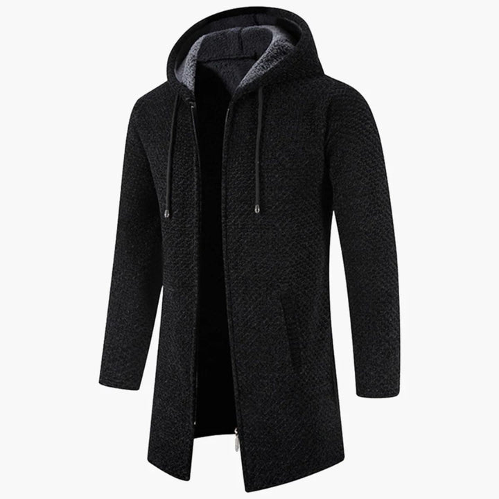 Mens Longline Knit Cardigan Hooded Casual Fit