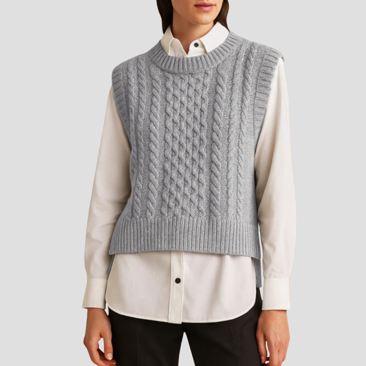 Womens Sweater Vest Cable Knit Cozy Fit