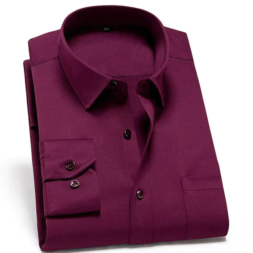 Mens Stretch Shirt Wrinkle-Resistant Comfortable Fit